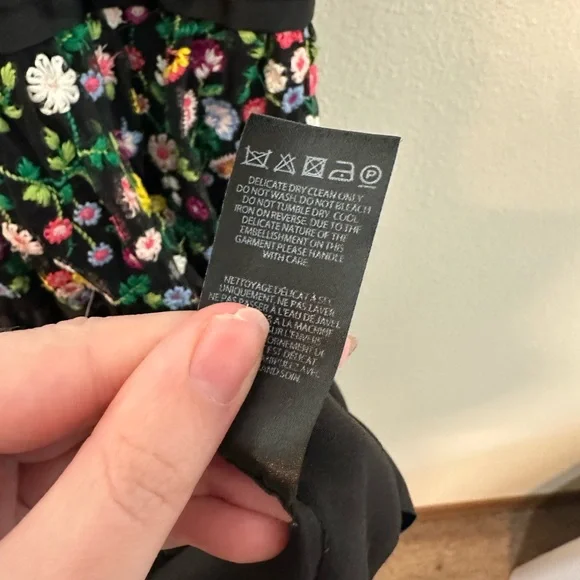 Needle & Thread Lazy Daisy Multicolor Floral Embroidered Black Midi Dress 4 - Picture 10 of 11